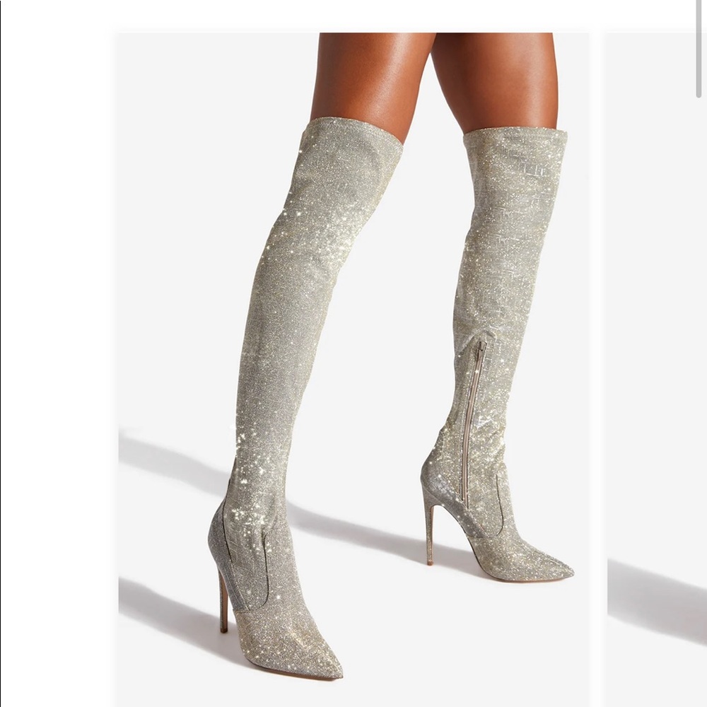 Gold Stiletto Heeled boot